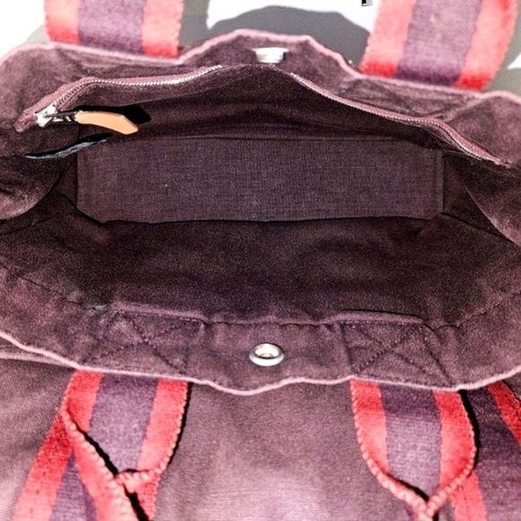 Hermes Canvas Fourre Tout Holdall Tote Bag Set in Burgundy and Red MM and PM - Picture 8 of 16